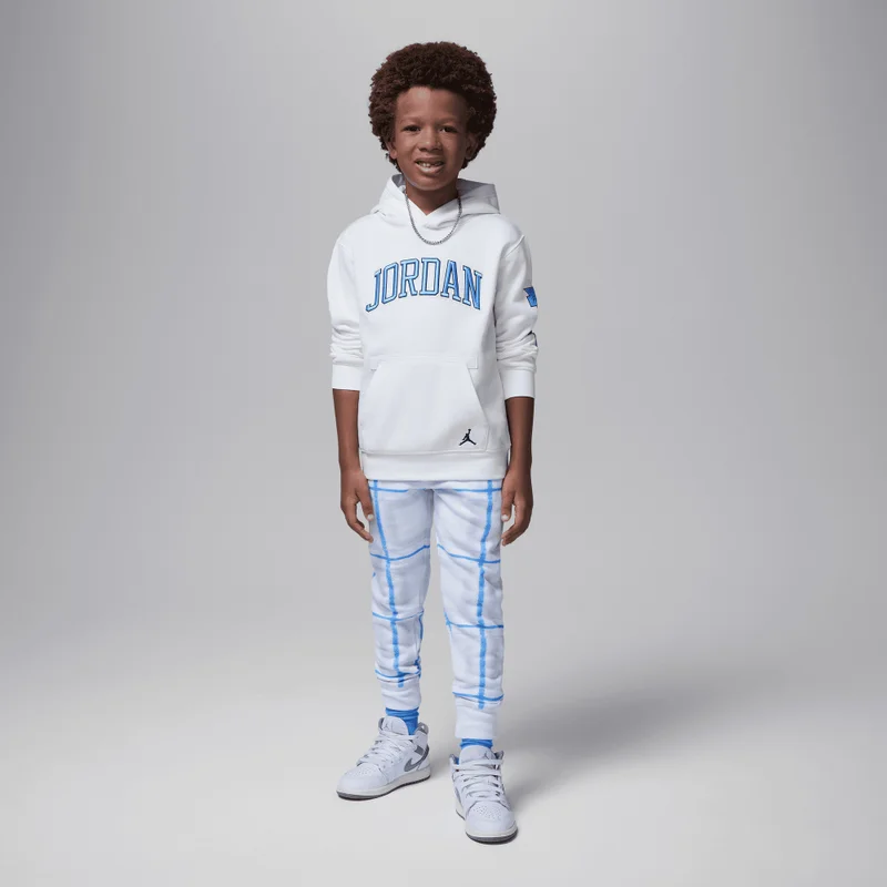 Jordan white with blue pattern Kids' Brooklyn Essentials Sweatpants  | Best Price UAE